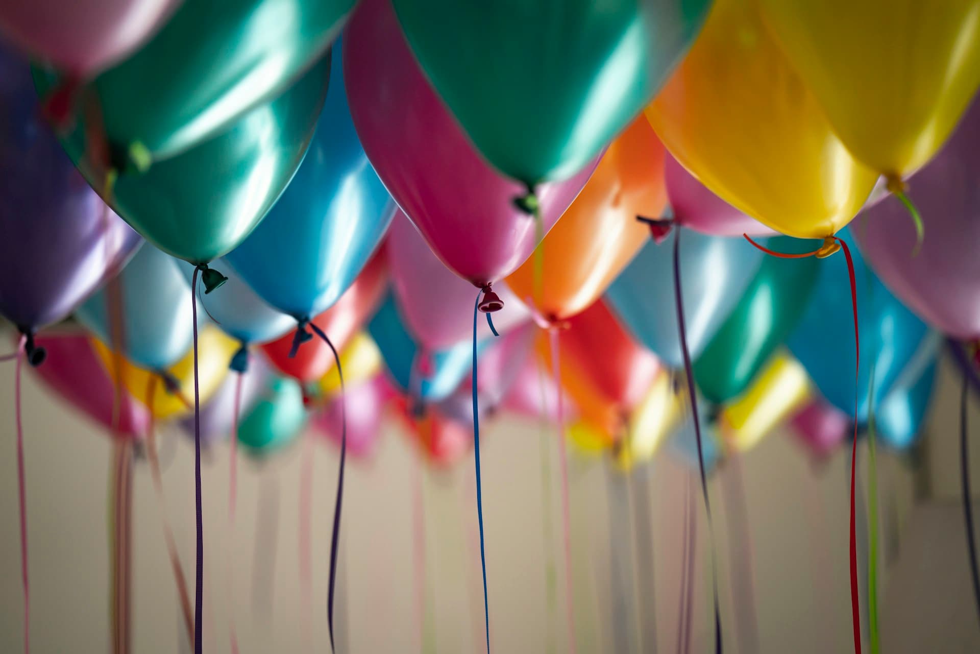 Colourful balloons at a celebration